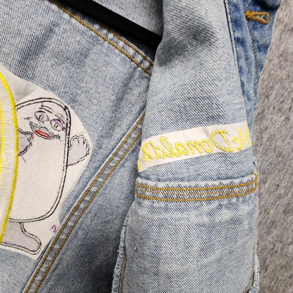 Vintage Lee Denim McDonalds Jean Jacket Mens Medium Blue Embroidered Cotton RARE - Picture 11 of 14